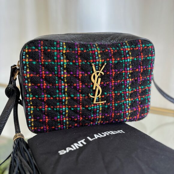 SAINT LAURENT Multicolor Tweed Lou Crossbody - Picture 5 of 8